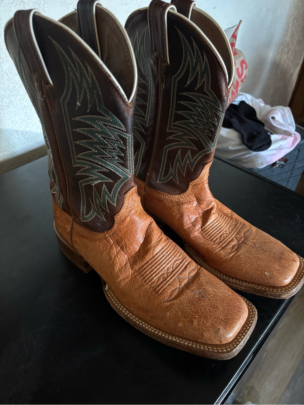 Justin Boots Two-Tone Brown and Tan Western Cowboy Boots